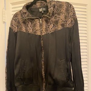 Black / Snake Skin Bomber